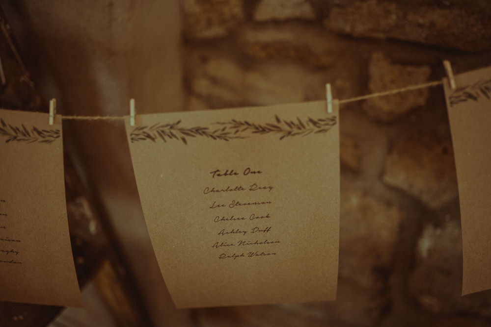 Stationery Kraft Brown Paper Botatical Greenery Pegs Line Seating Plan Table Chart Northside Farm Wedding Belle Art Photography