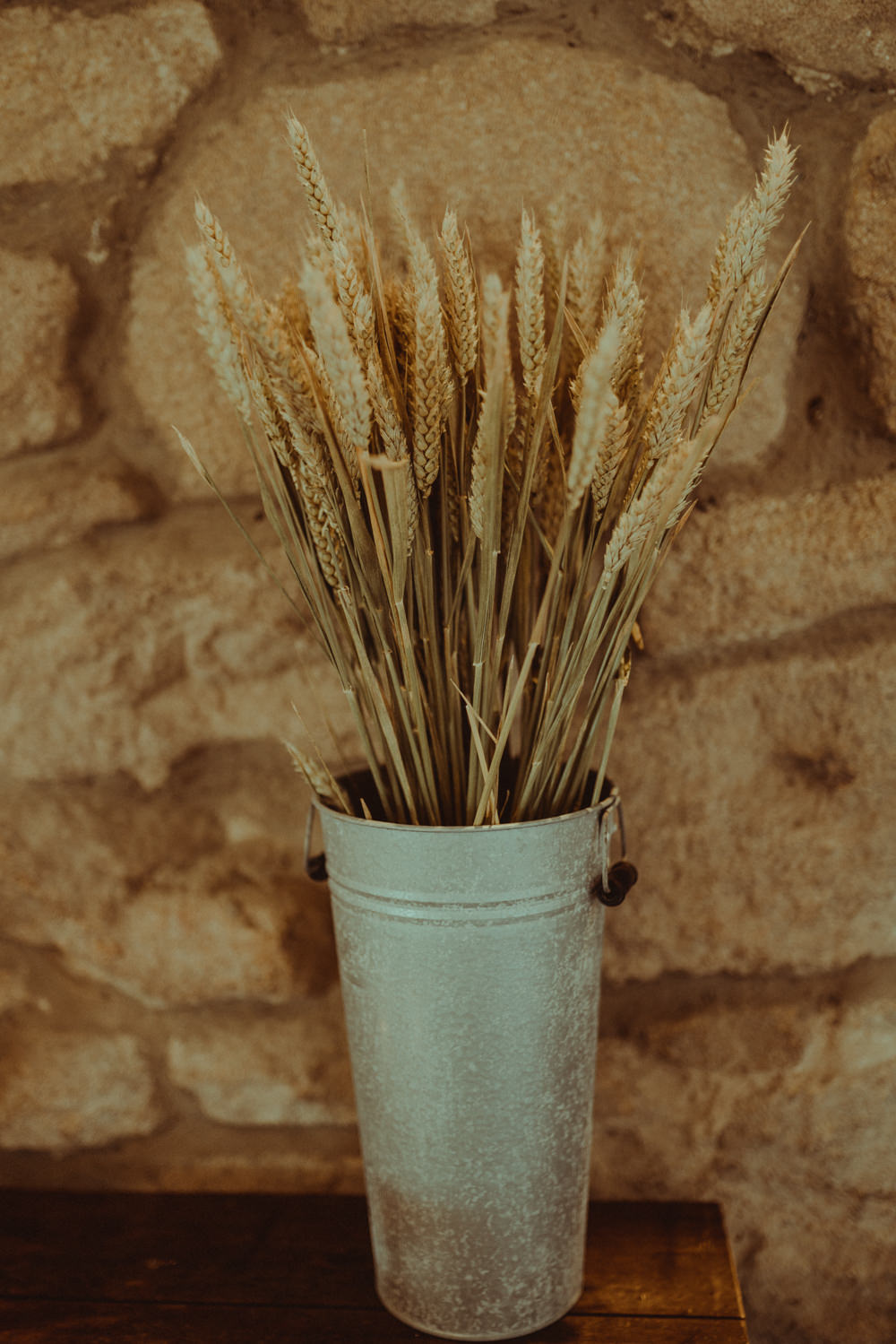 Wheat Galvanized Bucket Northside Farm Wedding Belle Art Photography