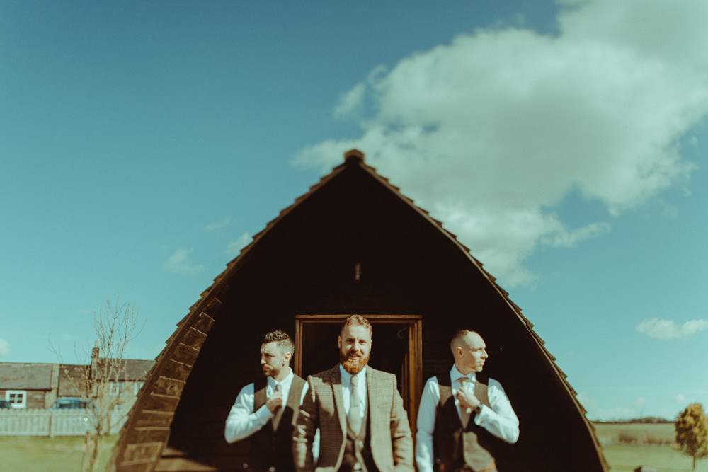 Groom Groomsmen Tweed Suit Chinos Ties Northside Farm Wedding Belle Art Photography