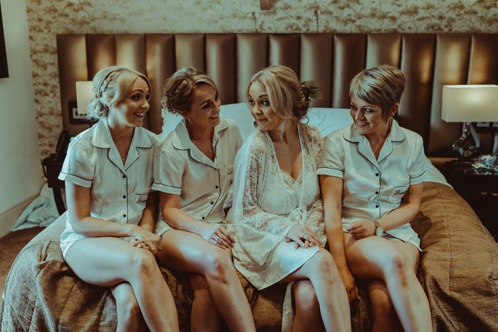 Bride Bridal Prep Dressing Gown Robe Bridesmaids PJs Northside Farm Wedding Belle Art Photography