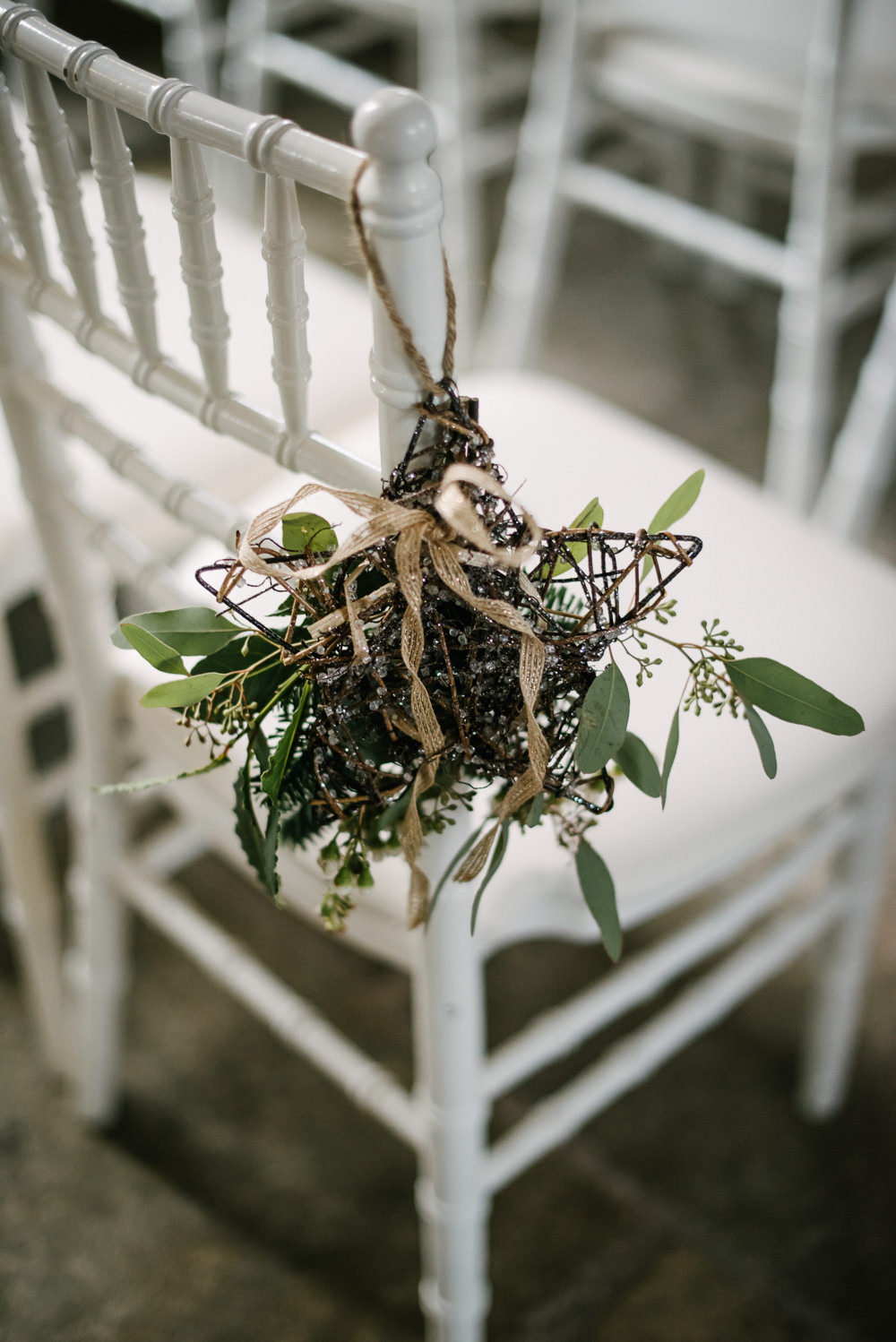 Aisle Pew End Raffia Hanging Foliage Orange Tree House Wedding Winter You Them Us Photography