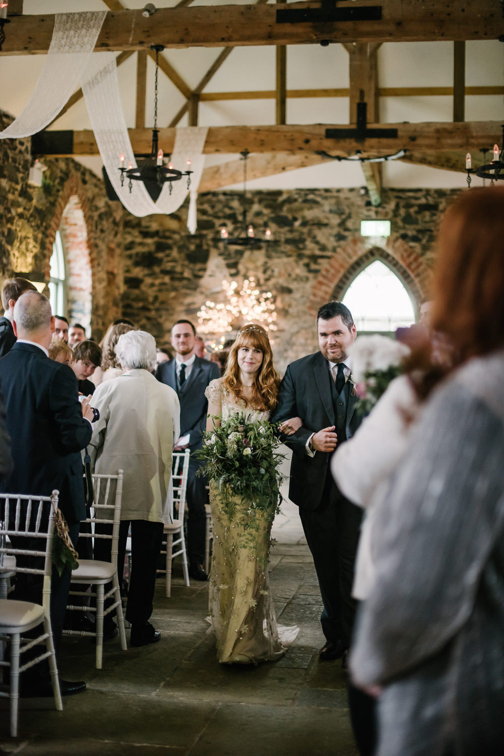 Bride Bridal Jenny Packham Star Celestial Sparkle Embellishment Headpiece Tumbling Foliage Greenery Bouquet Orange Tree House Wedding Winter You Them Us Photography