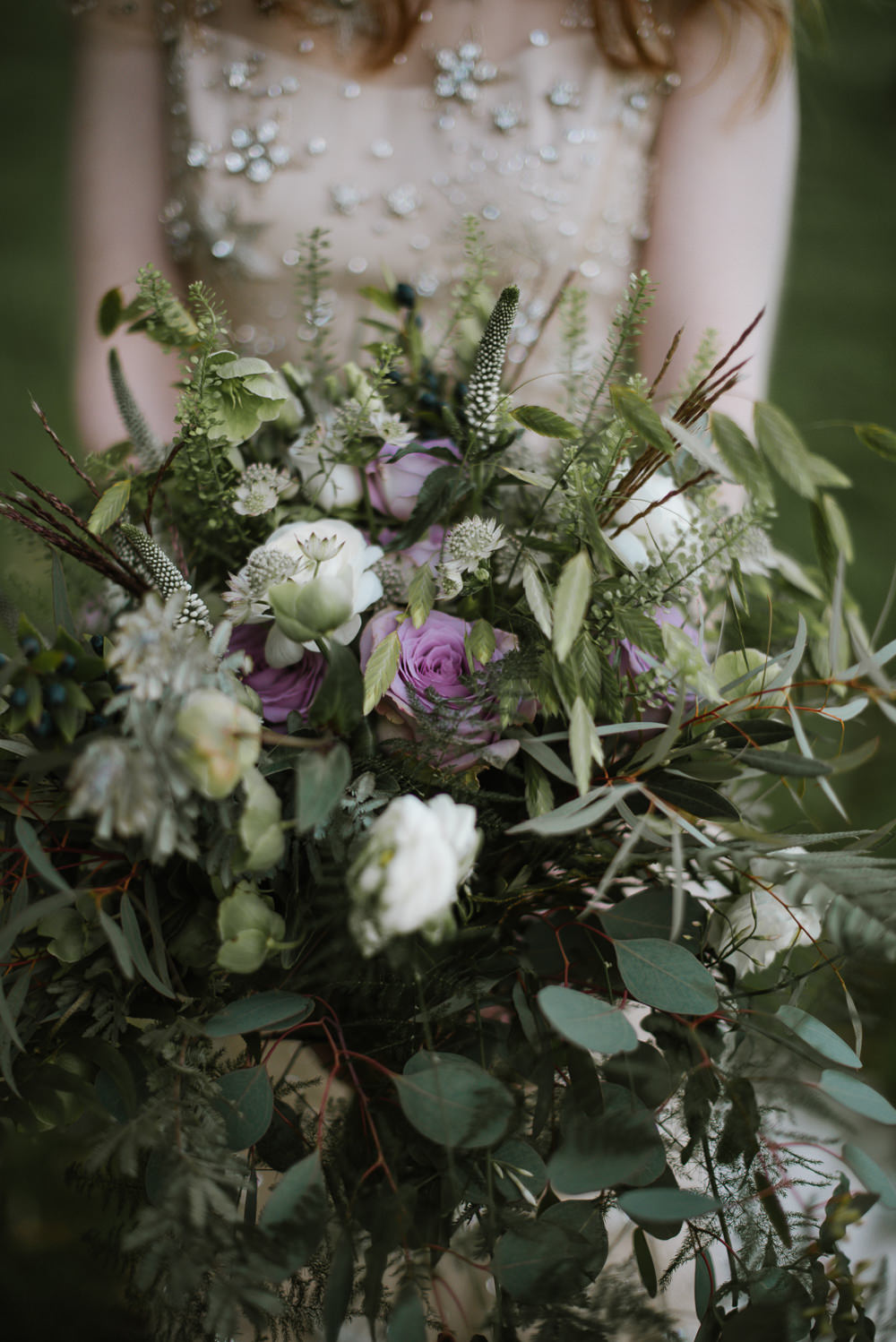 Bride Bridal Bouquet Foliage Dusky Purple Rose Orange Tree House Wedding Winter You Them Us Photography