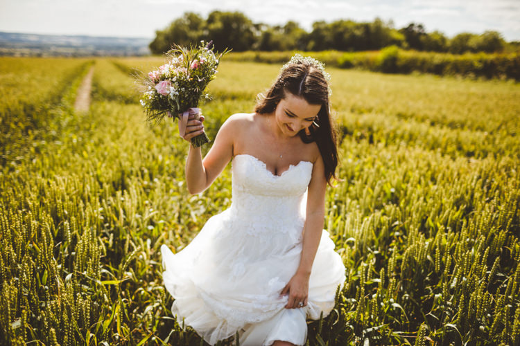 Strapless Sweetheart Lace Dress Gown Bride Bridal Enzoani Rustic Relaxed Farm Wedding Photography34