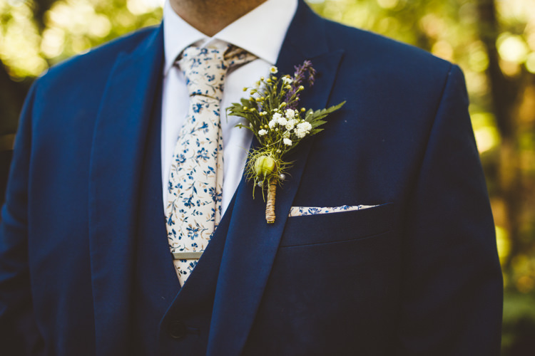 Groom Flowers Buttonhole Twine Rustic Relaxed Farm Wedding Photography34