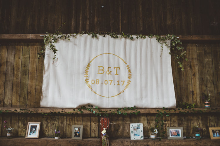 Top Table Backdrop Banner Personalised Monogram Rustic Relaxed Farm Wedding Photography34