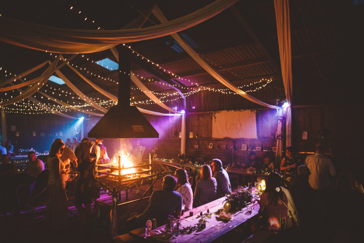 Barn Fairy Lights Drapes Rustic Relaxed Farm Wedding Photography34