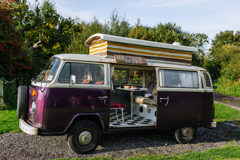 VW Campervan Guest Book Photo Booth Secret Barn Sussex Wedding Rainbow Colourful Yvonne Lishman Photography