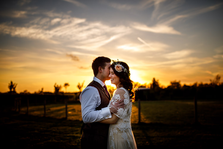 Dana Bolton Dress Gown Bride Bridal Lace Tulle Cap Sleeves Veil South Farm Wedding Midsummer Night's Dream Lina and Tom Photography