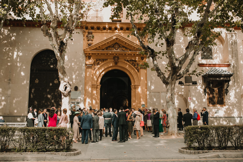Outdoor Seville Destination Villa Church Baroque Summer | Colorful and Heartfelt Wedding in Spain Boda&Films