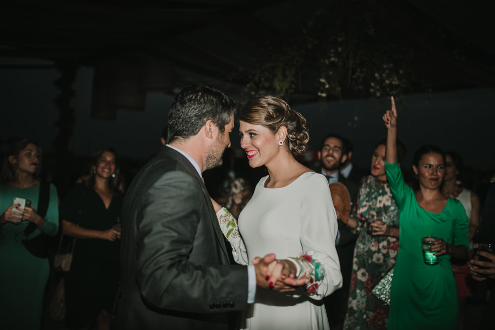 Outdoor Seville Destination Villa Hacienda Bride Groom Dancing | Colorful and Heartfelt Wedding in Spain Boda&Films