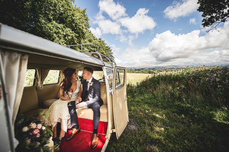 VW Campervan Transport Tipi Garden Wedding Wedding Foxley Photography