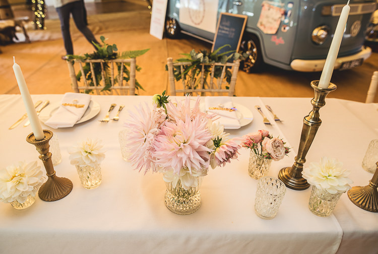 Flowers Dahlia Pink Table Candles Tipi Garden Wedding Wedding Foxley Photography