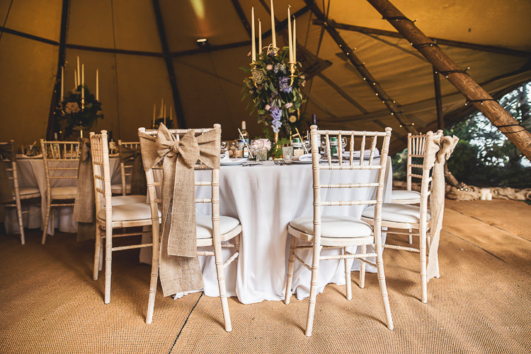 Hessian Bow Burlap Chairs Tipi Garden Wedding Wedding Foxley Photography