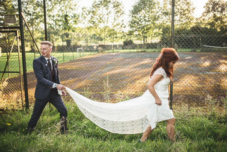 Anna Campbell Dress Gown Bride Bridal Coco Brocade Lace Tipi Garden Wedding Wedding Foxley Photography