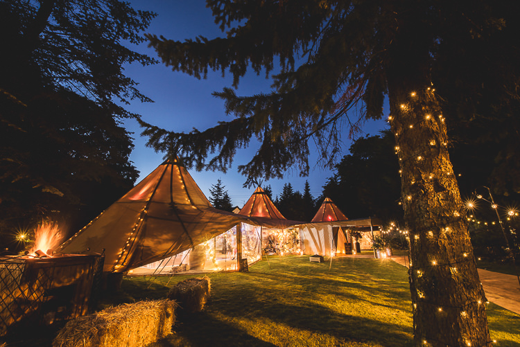 Fairy Lights Tipi Garden Wedding Wedding Foxley Photography