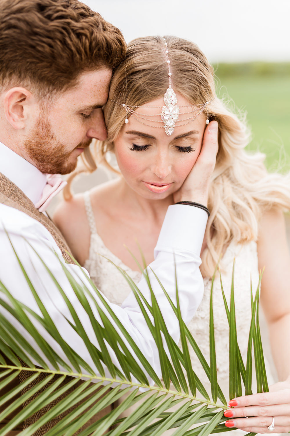 Bride Bridal Headdress Accessory Tropical Boho Countryside Wedding Ideas Sarah Brookes Photography