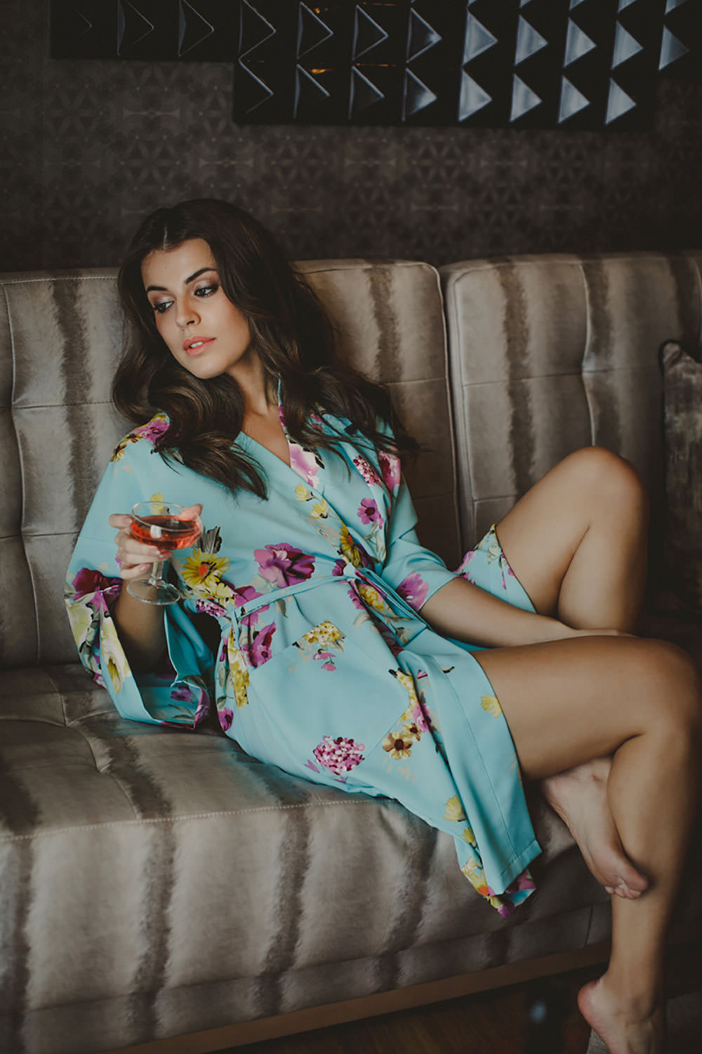 Destination Elopement Colorful Morning Robe Preparation Bride Cocktail | Tropical Industrial Canary Islands Wedding Ideas Moana Photography
