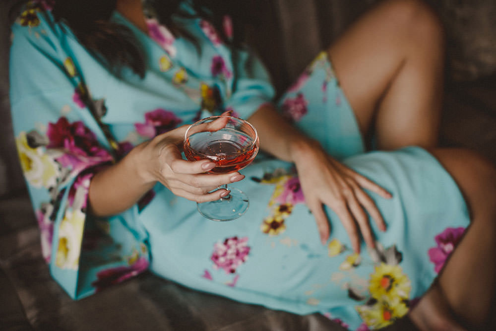 Destination Elopement Colorful Morning Robe Preparation Bride Cocktail | Tropical Industrial Canary Islands Wedding Ideas Moana Photography