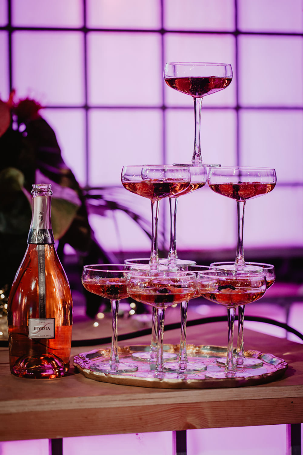 Colorful Destination Elopement Hard Rock Hotel Champagne Tower | Tropical Industrial Canary Islands Wedding Ideas Moana Photography