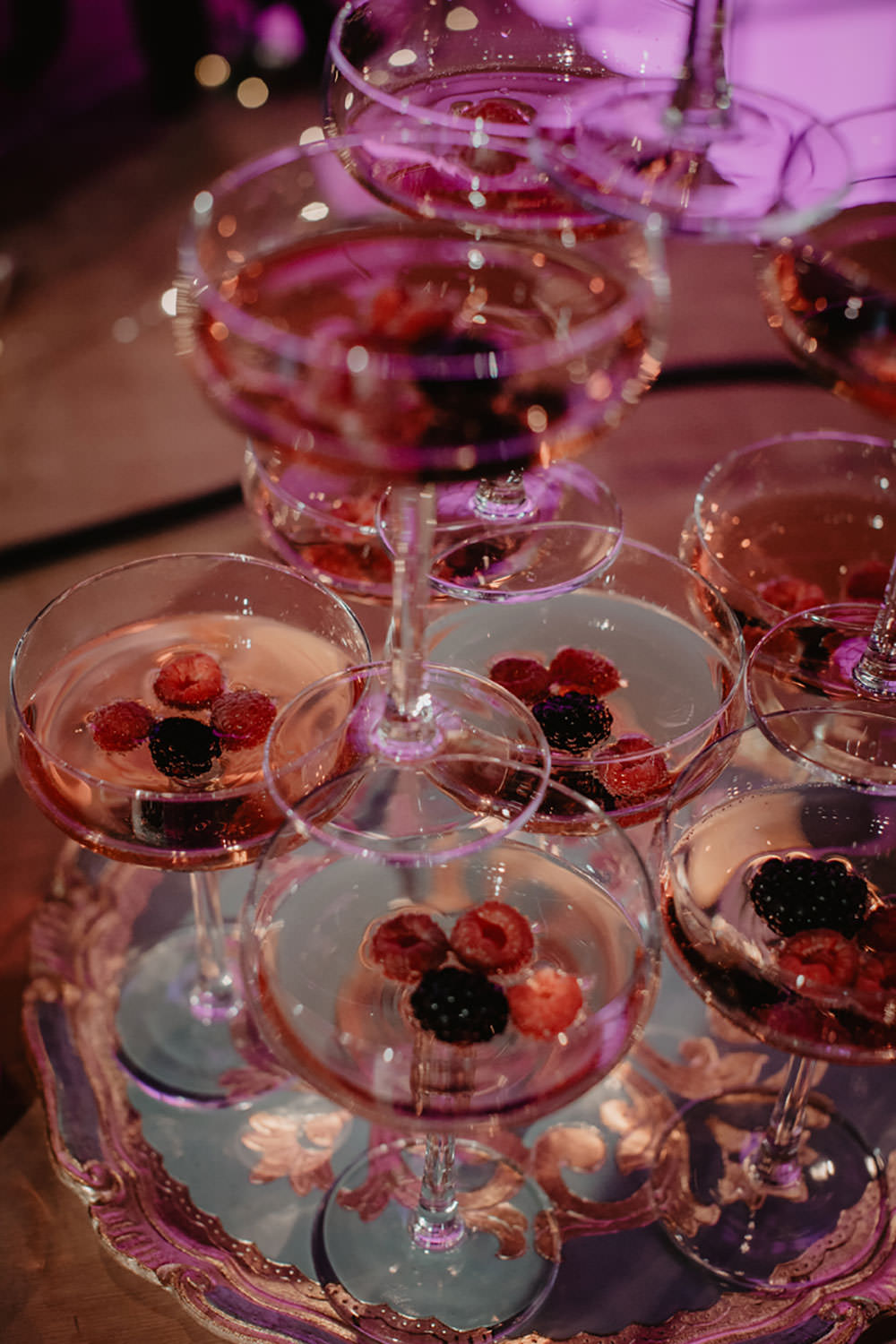 Colorful Destination Elopement Hard Rock Hotel Champagne Tower Raspberry | Tropical Industrial Canary Islands Wedding Ideas Moana Photography