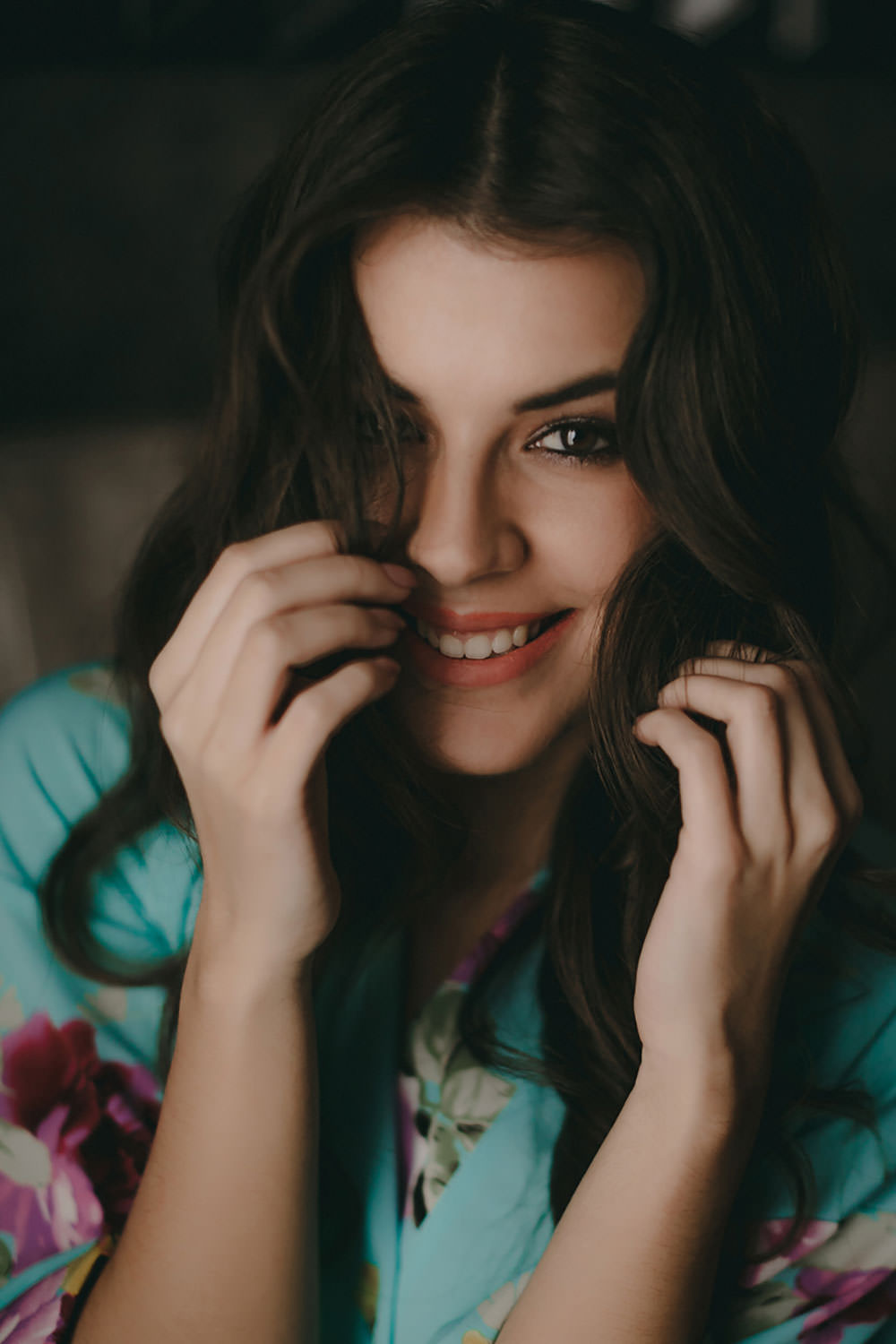 Destination Elopement Bride Morning Preparation Smile Portrait | Tropical Industrial Canary Islands Wedding Ideas Moana Photography