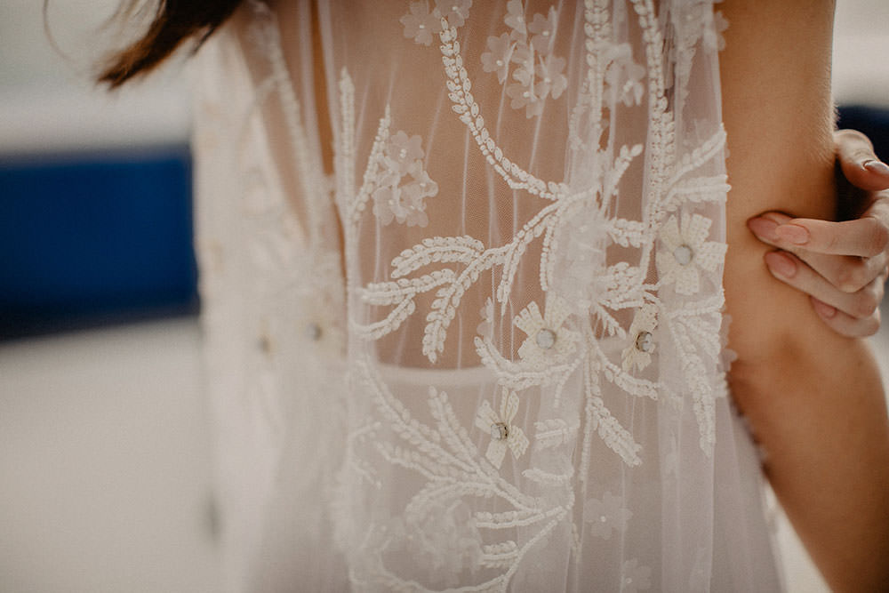 Colorful Destination Elopement Bride Cape Flower Embroidered | Tropical Industrial Canary Islands Wedding Ideas Moana Photography