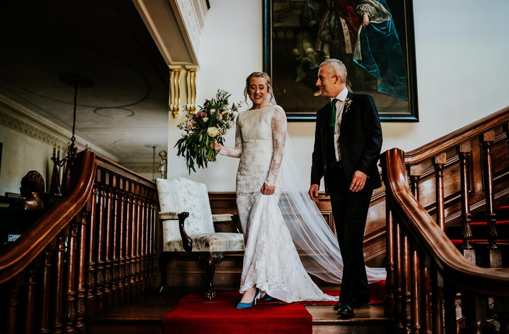 Kula Tsurdiu Lace Dress Gown Sleeves Bride Bridal Walcot Hall Wedding Shropshire Bridgwood Wedding Photography