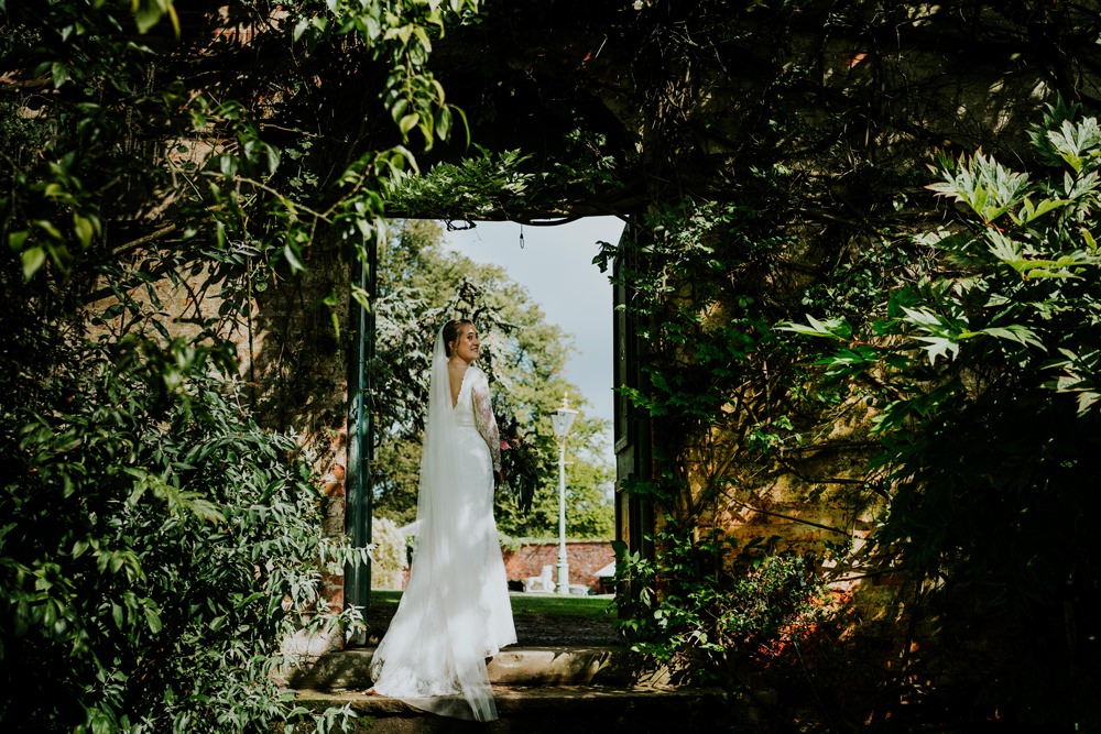 Kula Tsurdiu Lace Dress Gown Sleeves Bride Bridal Walcot Hall Wedding Shropshire Bridgwood Wedding Photography