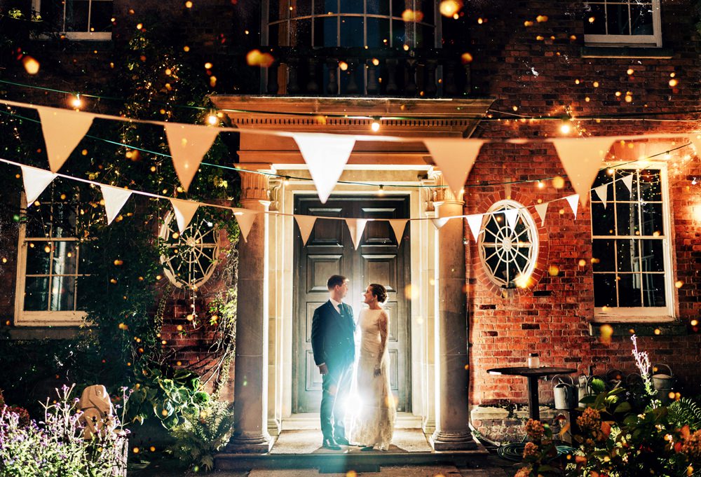 Festoon Lights Bunting Walcot Hall Wedding Shropshire Bridgwood Wedding Photography