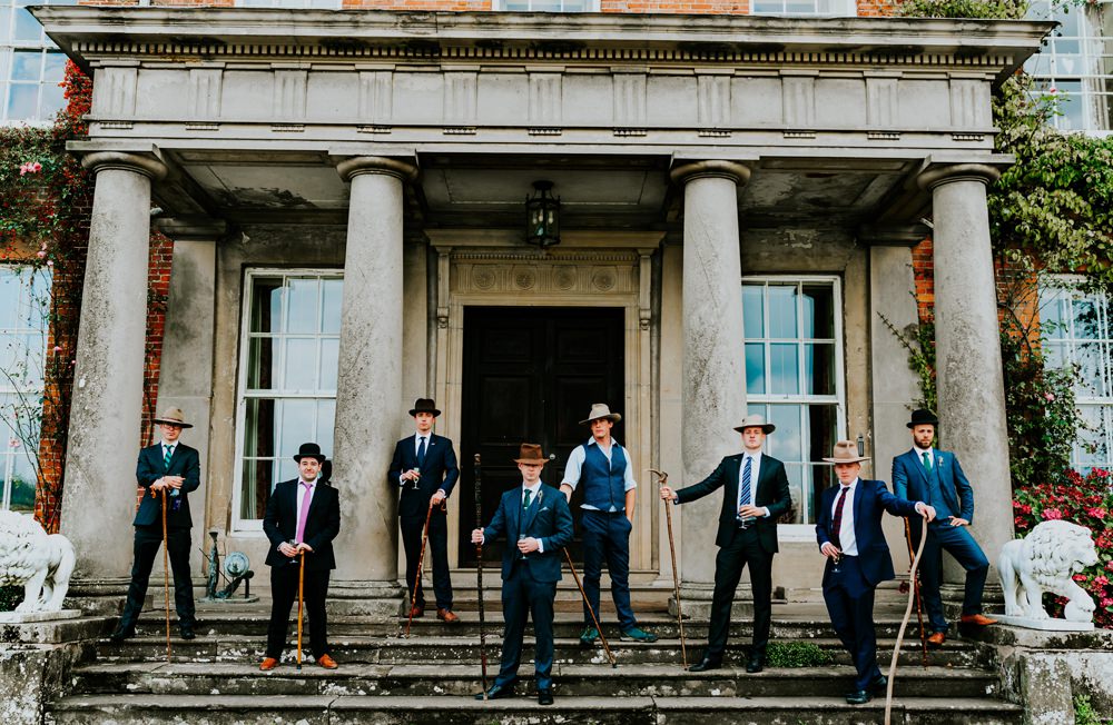 Groom Groomsmen Suits Hay Sticks Walcot Hall Wedding Shropshire Bridgwood Wedding Photography