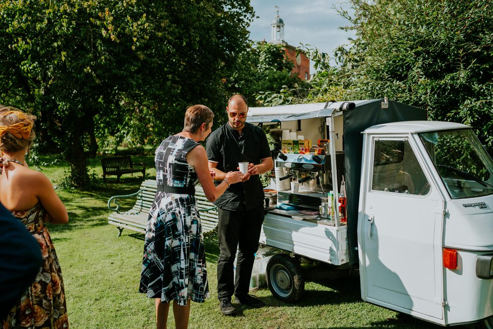 Coffee Truck Van Walcot Hall Wedding Shropshire Bridgwood Wedding Photography