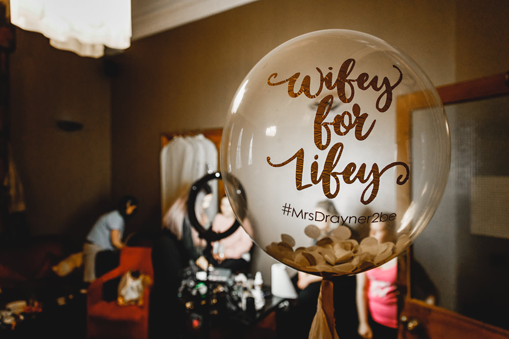 Personalised Giant Balloon Confetti West Mill Wedding HBA Photography