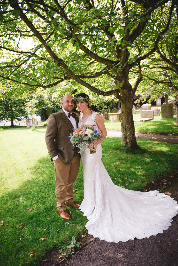 Sottero and Midgley Lace Dress Gown Bride Bridal Train Straps Wick Bottom Barn Wiltshire Wedding Heline Bekker Photography