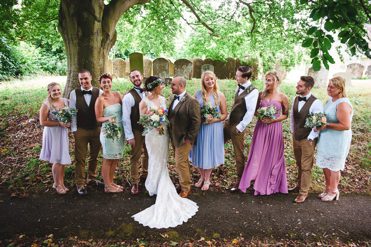 Mismatched Pastel Bridesmaid Dresses Wick Bottom Barn Wiltshire Wedding Heline Bekker Photography