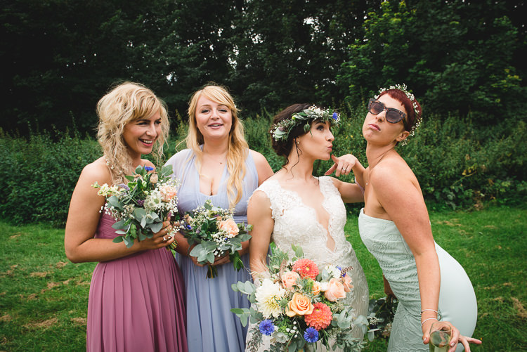 Mismatched Pastel Bridesmaid Dresses Wick Bottom Barn Wiltshire Wedding Heline Bekker Photography