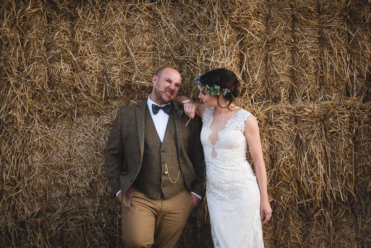 Bow Tie Groom Tweed Waistcoat Suit Brown Groomsmen Wick Bottom Barn Wiltshire Wedding Heline Bekker Photography