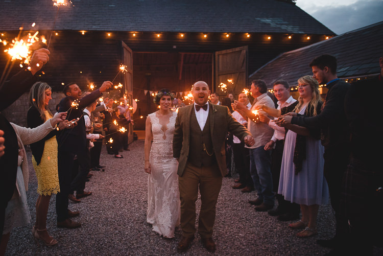 Sparkler Send Off Exit Wick Bottom Barn Wiltshire Wedding Heline Bekker Photography