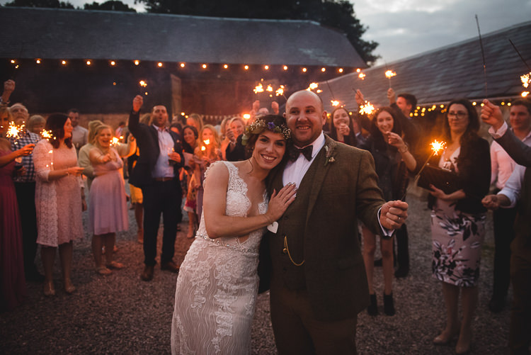 Wick Bottom Barn Wiltshire Wedding Heline Bekker Photography Sparkler Send Off Exit