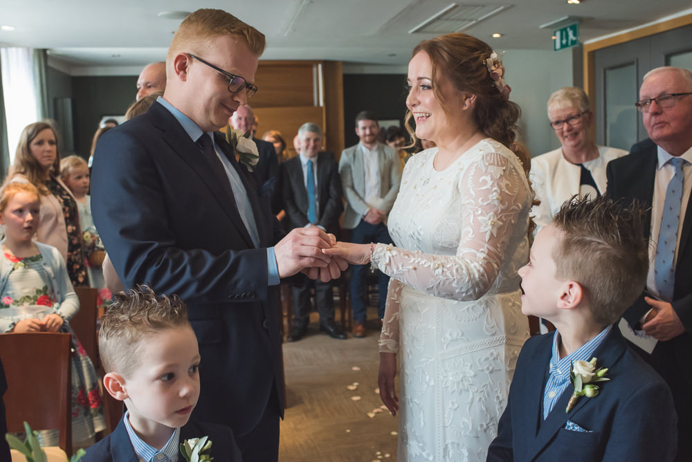 Bride Bridal Lace Long Sleeve Savannah Miller Dress Gown Navy Hugo Boss Groom 60 Hope Street Wedding Lisa Howard Photography
