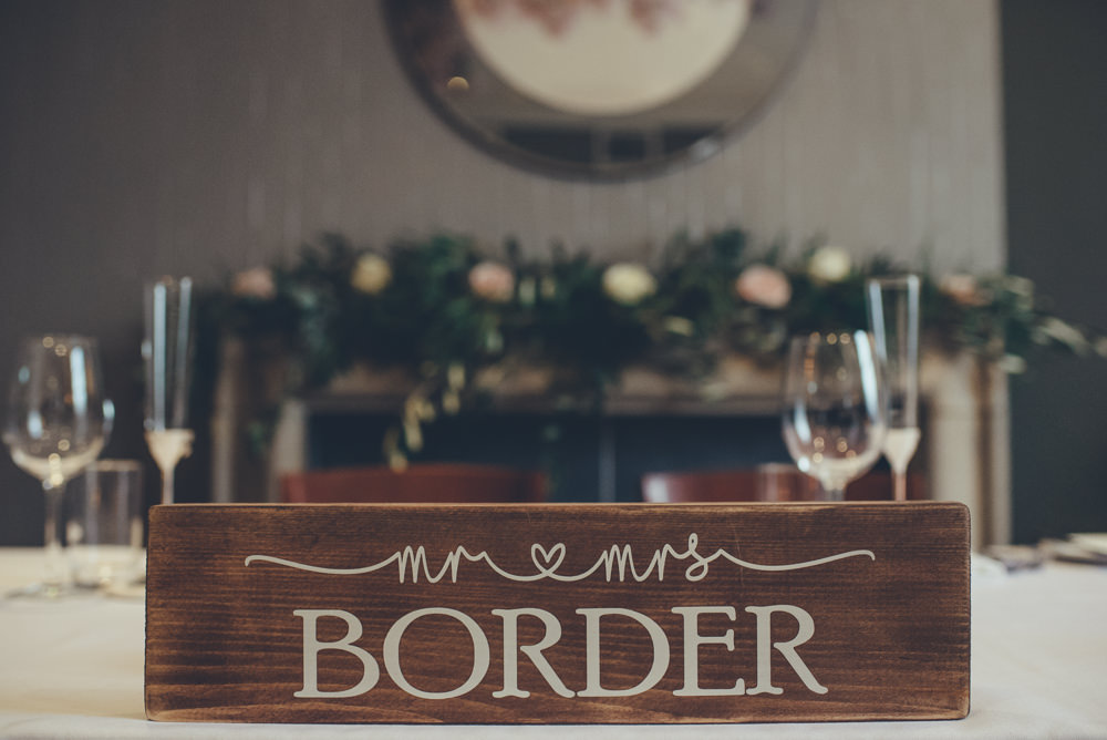 Mr & Mrs Wooden Sign Top Table Sweetheart 60 Hope Street Wedding Lisa Howard Photography