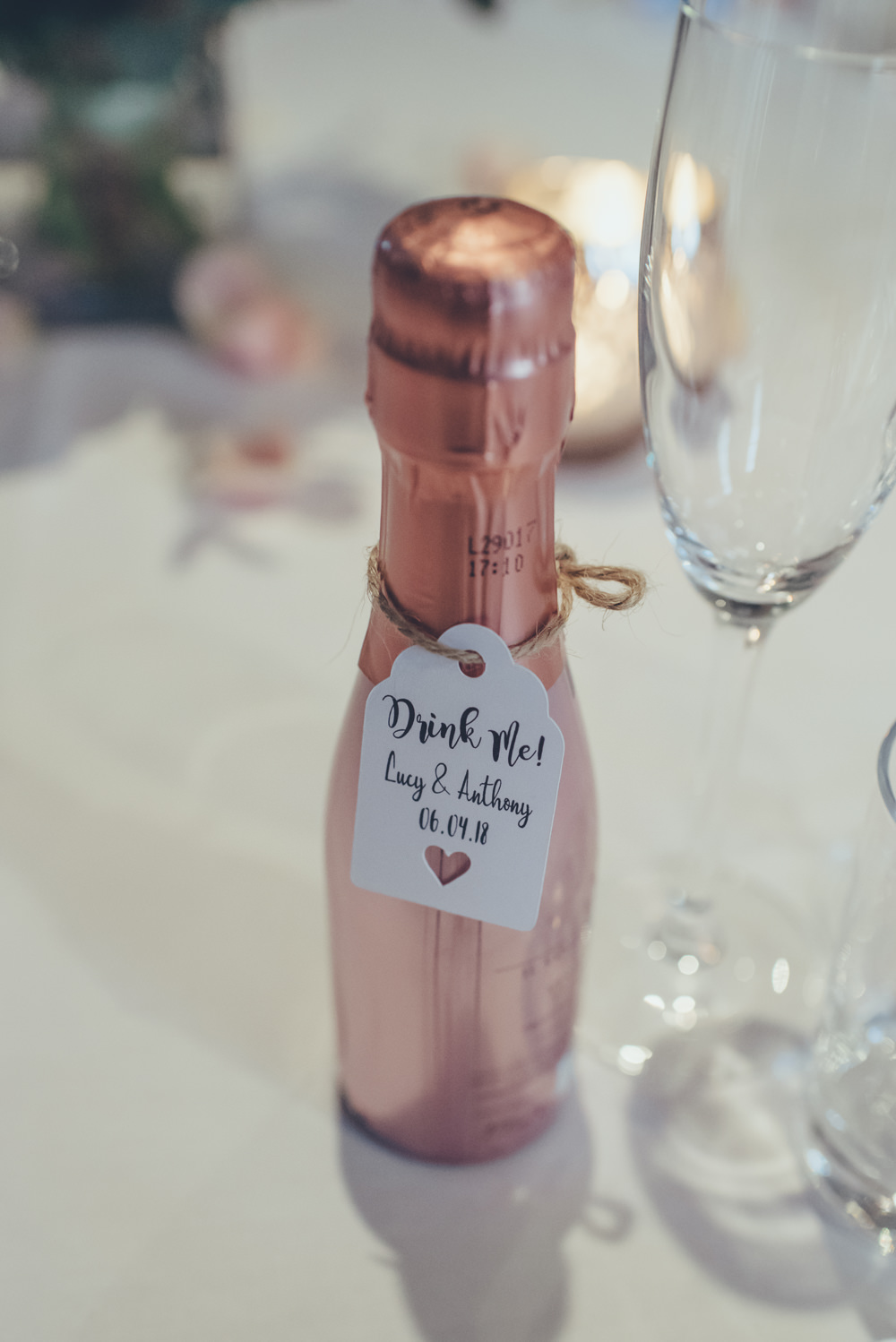 Favour Mini Champagne Tag Drink Me 60 Hope Street Wedding Lisa Howard Photography