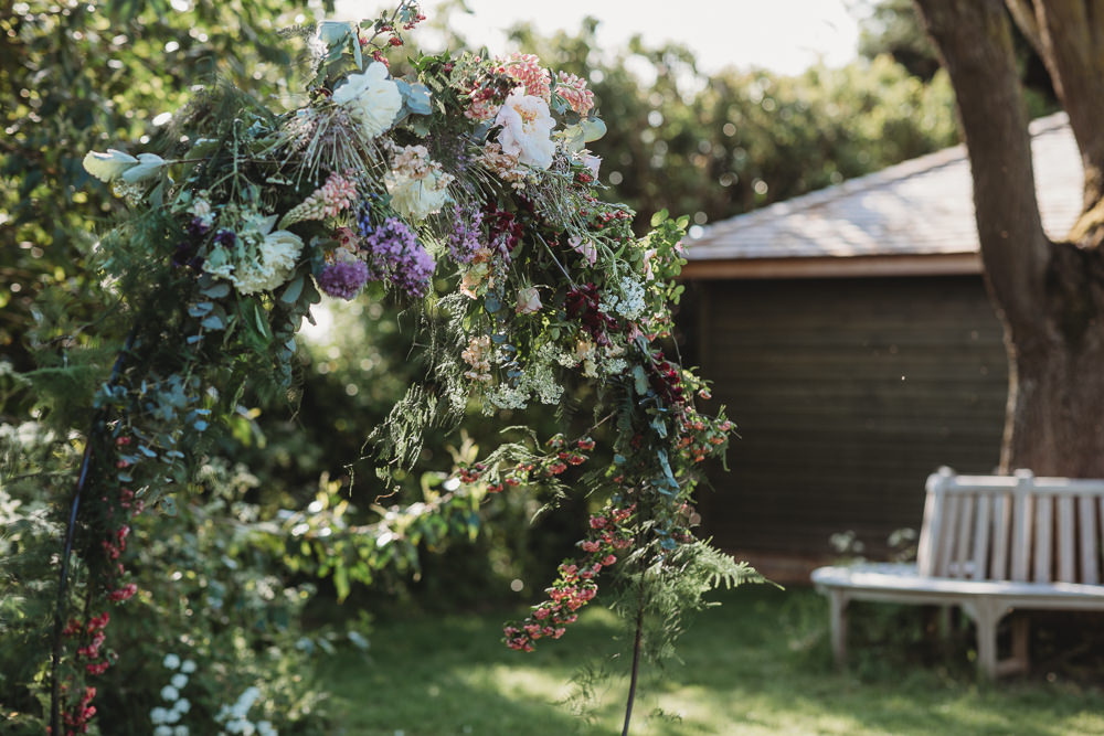 Moon Gate Backdrop Flowers Circle Arch Barn Wedding Ideas Thyme Lane Photography