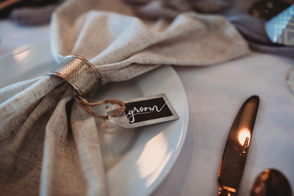 Linen Napkin Ring Place Name Chalk Calligraphy Barn Wedding Ideas Thyme Lane Photography