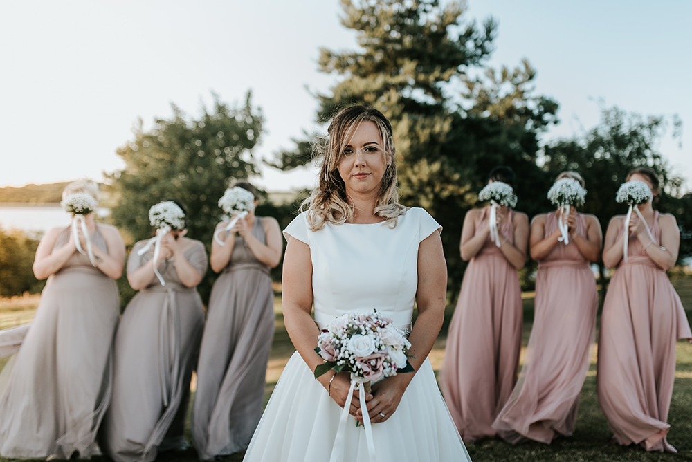Bridesmaids Dresses Multiway Pink Lilac Maxi Long Blithfield Lakeside Barns Wedding Daniel McClane Photography