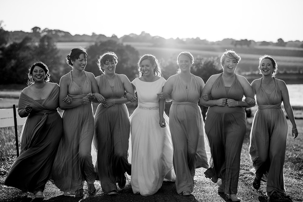 Bridesmaids Dresses Multiway Pink Lilac Maxi Long Blithfield Lakeside Barns Wedding Daniel McClane Photography