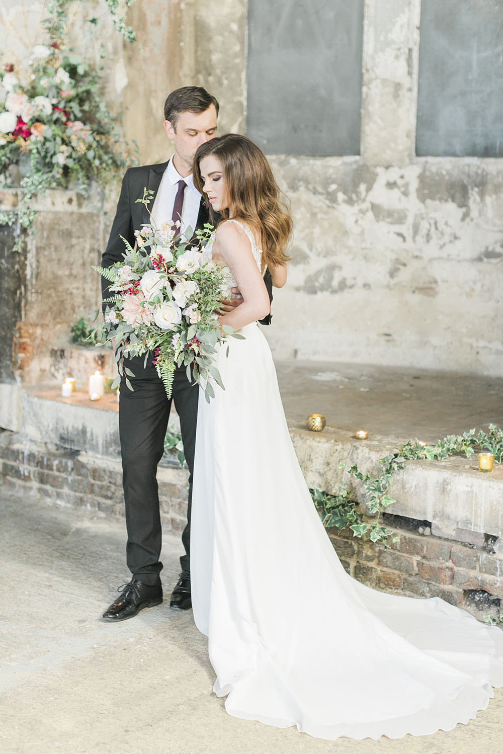 Burgundy & Gold Wedding Ideas at Asylum Chapel & AMP Stu