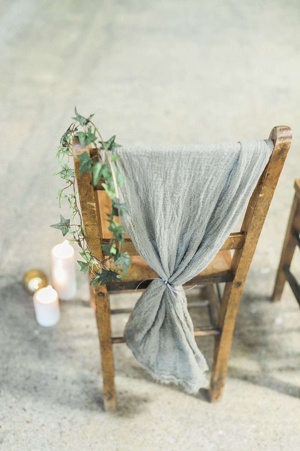 Pew End Chairs Aisle Ceremony Fabric Grey Silk Drapes Burgundy Gold Wedding Ideas Sarah Porter Photography