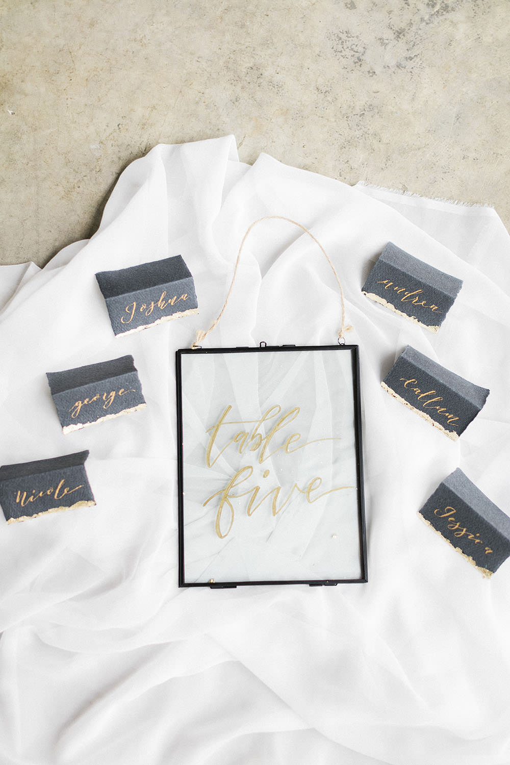 Black Calligraphy Metallic Place Name Card Stationery Glass Acrylic Perspex Table Number Sign Burgundy Gold Wedding Ideas Sarah Porter Photography
