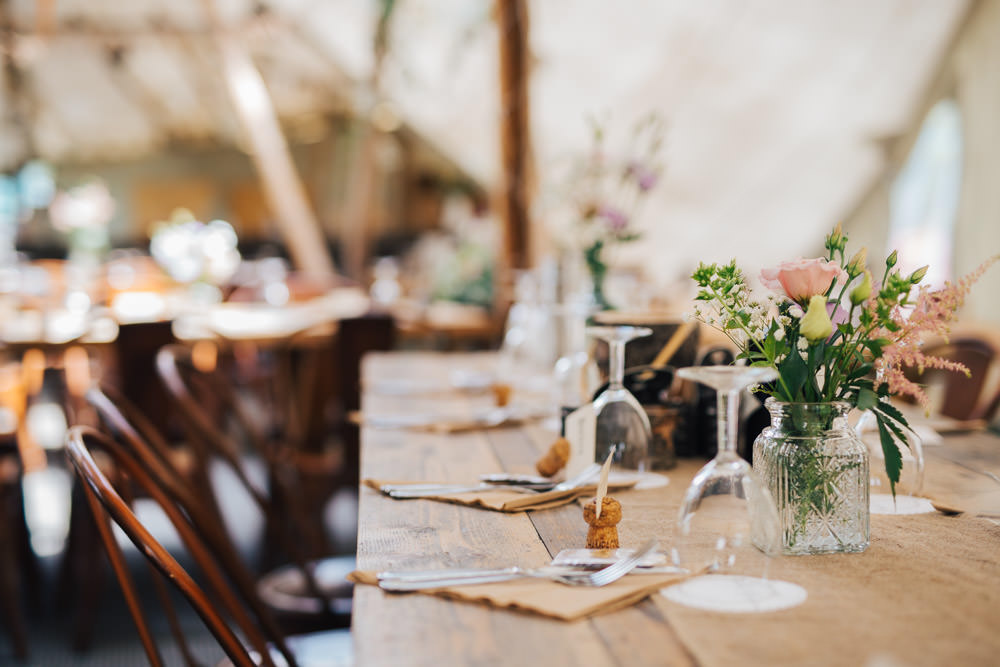 Rustic Tipi Flowers Vase Industrial Metal Chairs Seating Wooden Tables Ceridwen Centre Wedding Love Seen Photography
